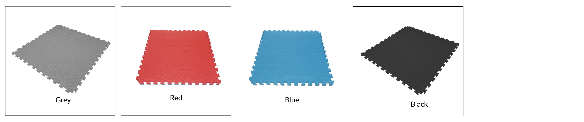 Superstrata Dojo interlocking mats — grey, red, blue, and black