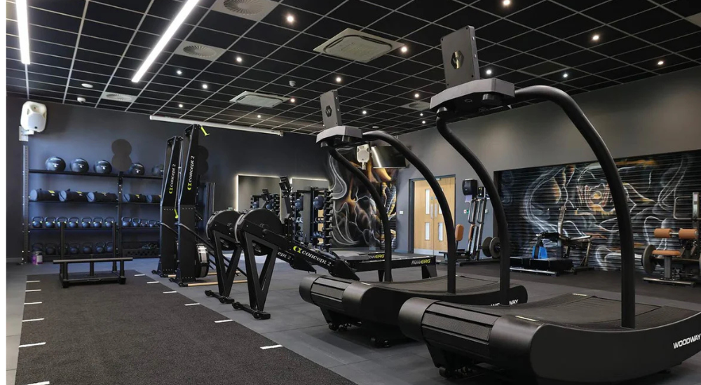 Education facility gym with modern equipment