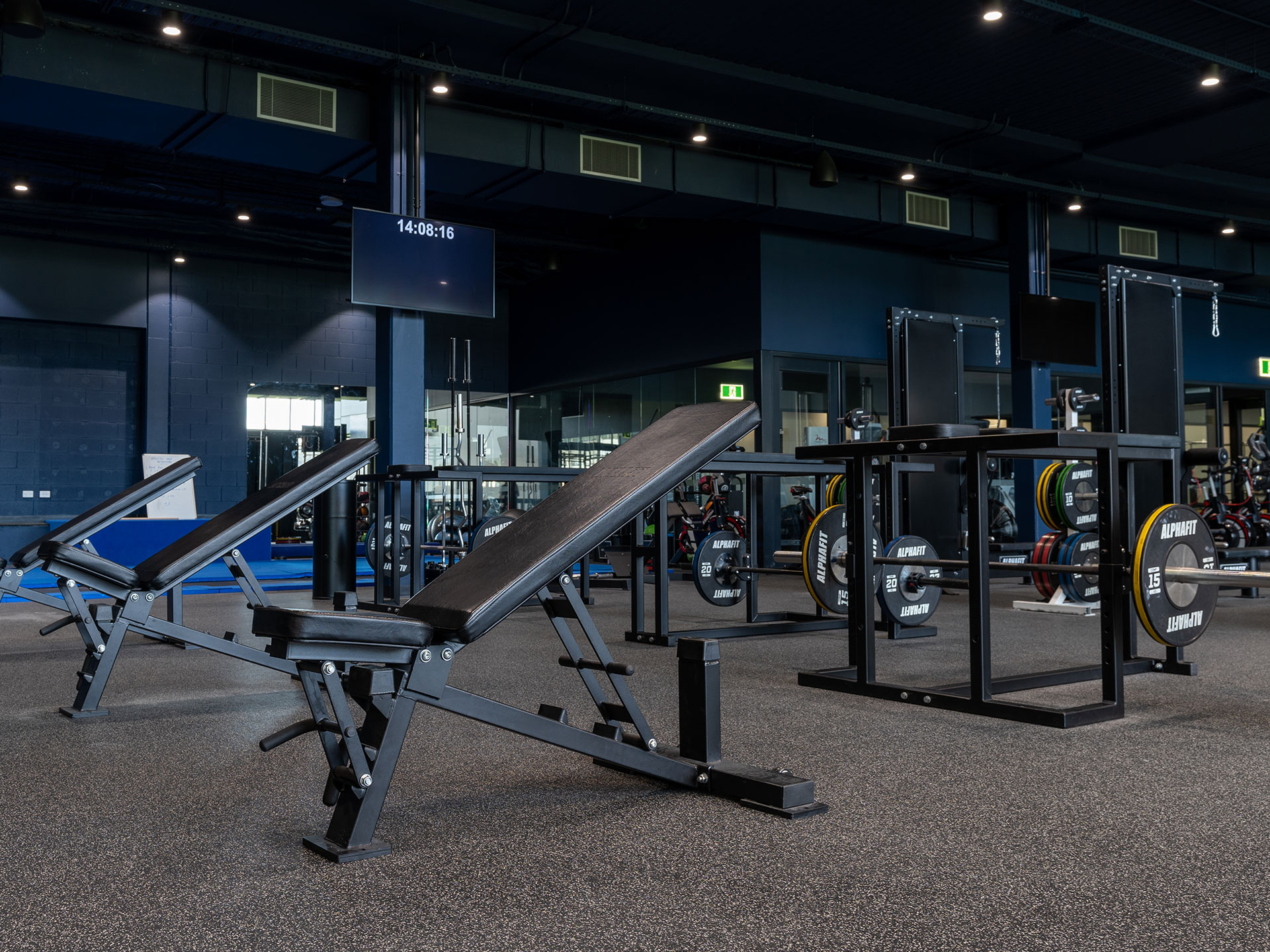 Leisure centre gym installation with rubber flooring
